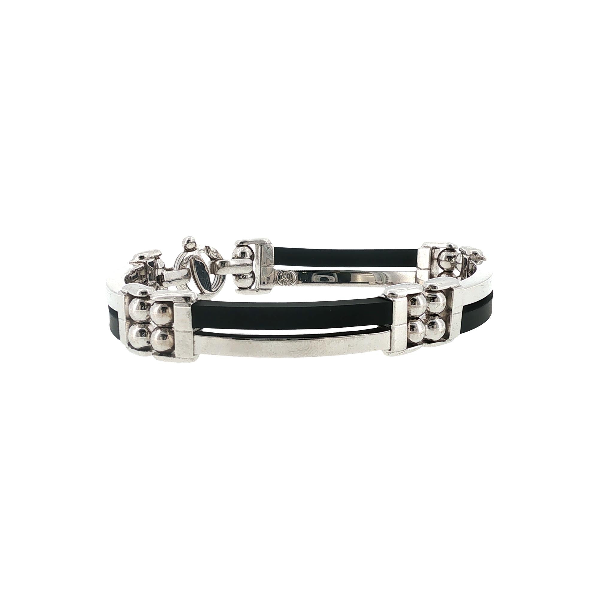 Gold & Rubber Mans Bracelet