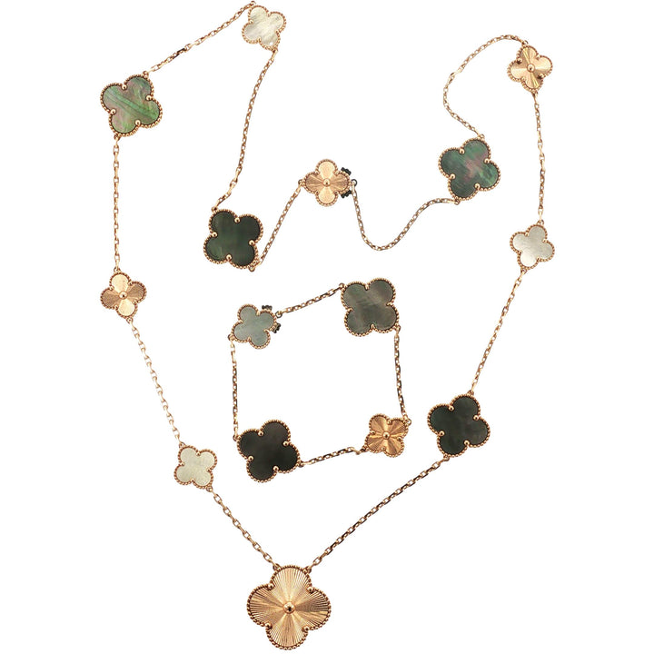 Van Cleef & Arpels Magic Alhambra Transformable 15 Motif Necklace Box/Papers