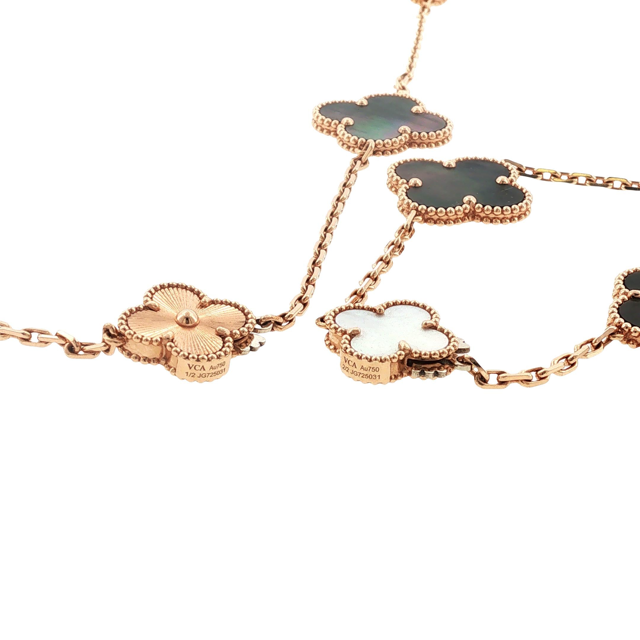 Van Cleef & Arpels Magic Alhambra Transformable 15 Motif Necklace Box/Papers