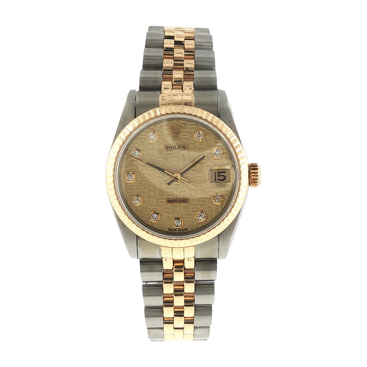 Rolex Datejust Diamond Jubilee Dial 31mm Two Tone Midsize Watch 1995