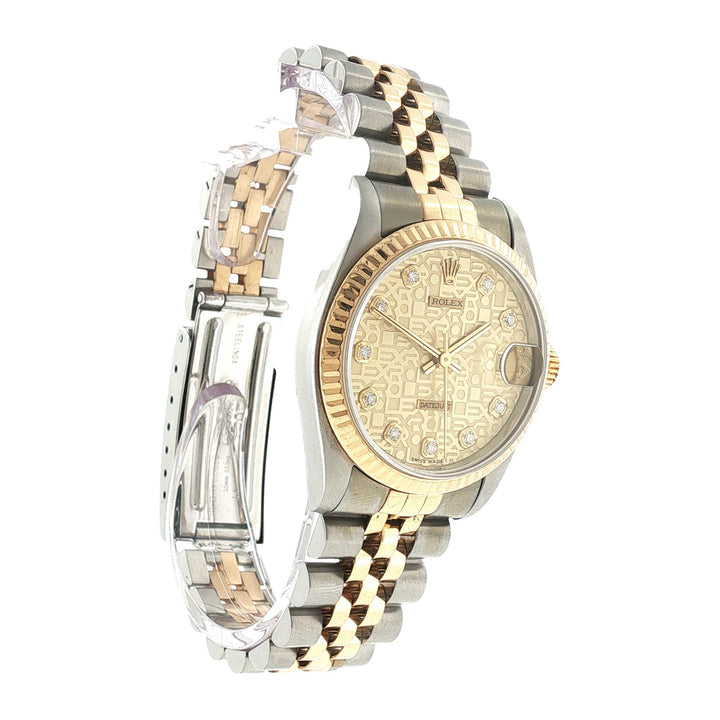 Rolex Datejust Diamond Jubilee Dial 31mm Two Tone Midsize Watch 1995