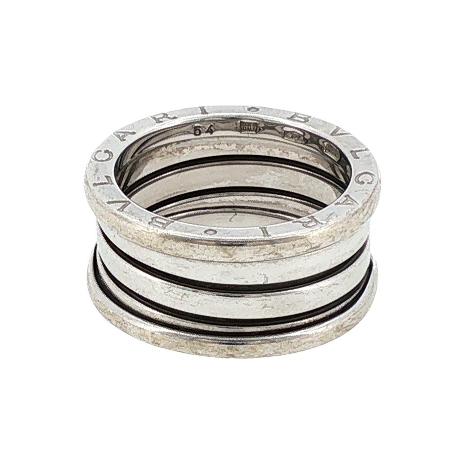 Bvlgari B.zero1 Three-Row Band 18 Karat White Gold Ring Size 54 (US 7)