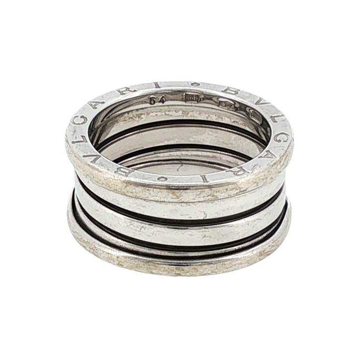 Bvlgari B.zero1 Three-Row Band 18 Karat White Gold Ring Size 54 (US 7)