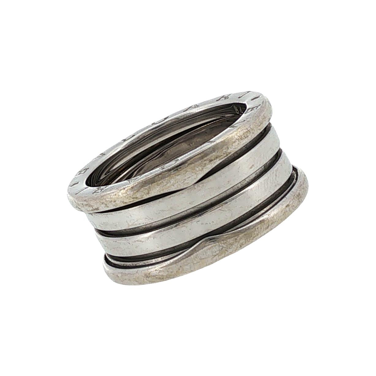 Bvlgari B.zero1 Three-Row Band 18 Karat White Gold Ring Size 54 (US 7)