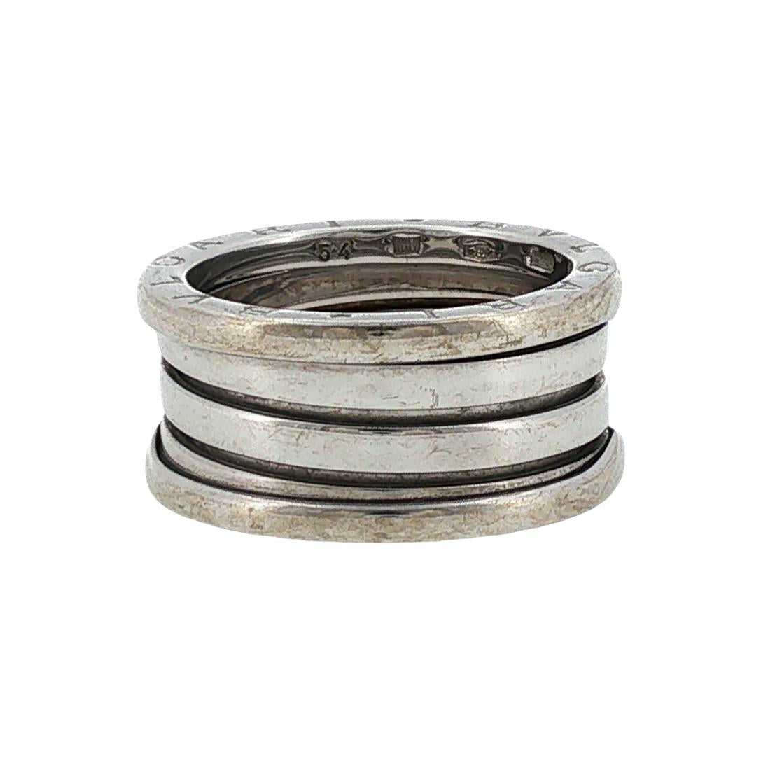 Bvlgari B.zero1 Three-Row Band 18 Karat White Gold Ring Size 54 (US 7)