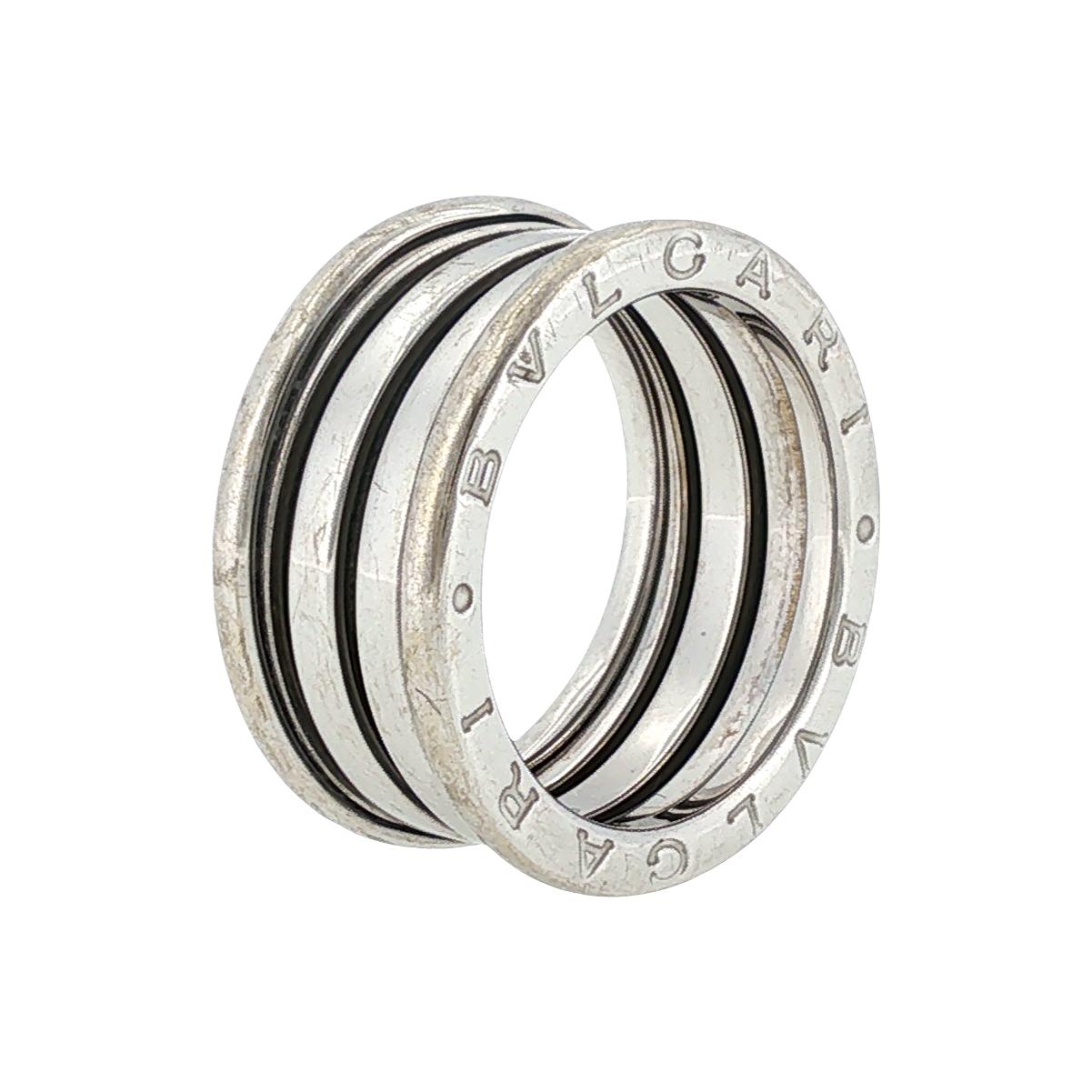 Bvlgari B.zero1 Three-Row Band 18 Karat White Gold Ring Size 54 (US 7)