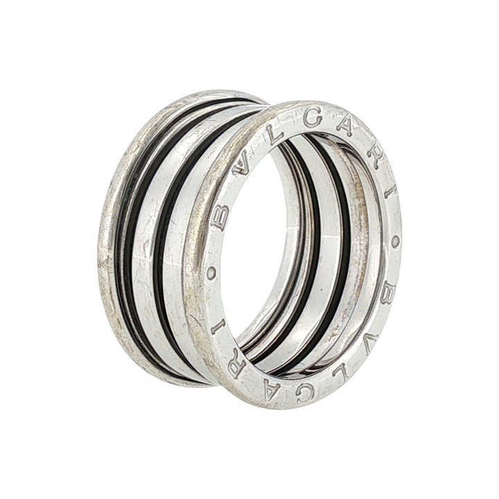 Bvlgari B.zero1 Three-Row Band 18 Karat White Gold Ring Size 54 (US 7)