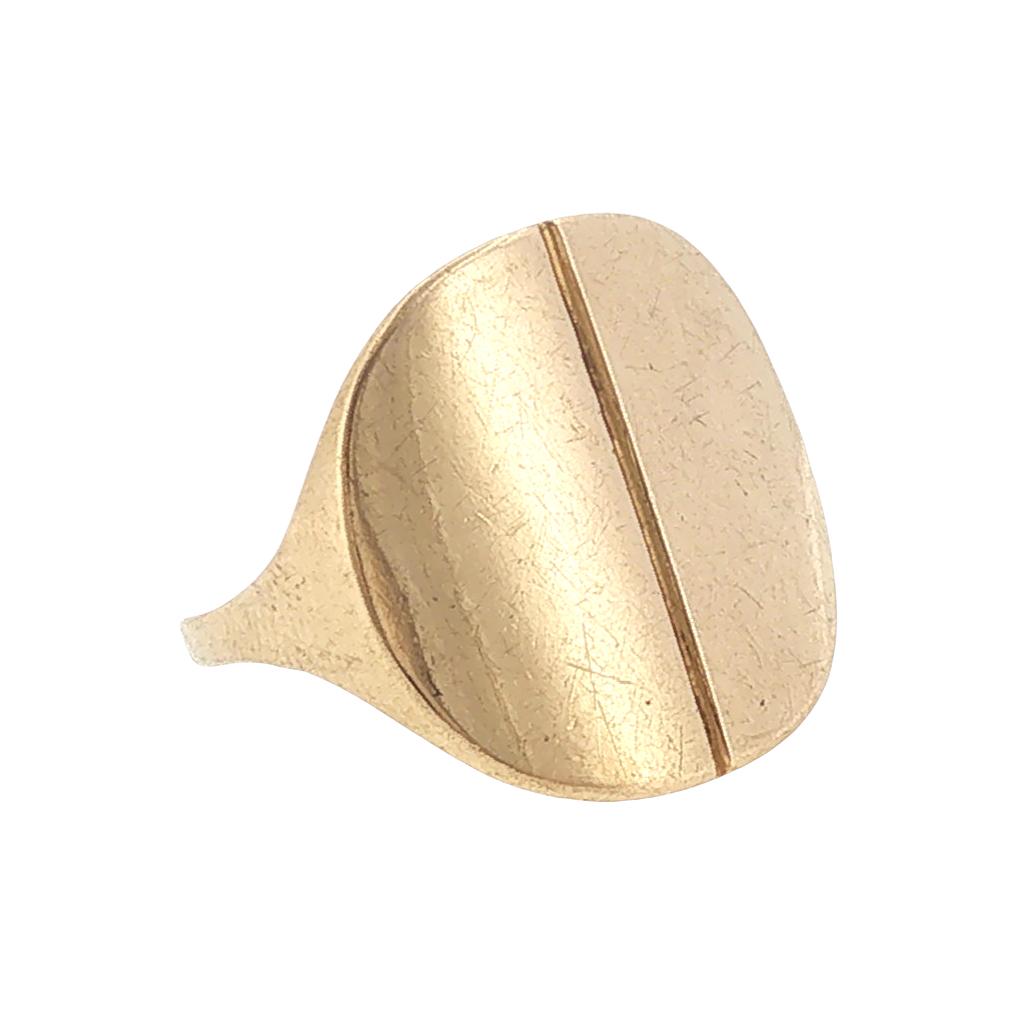 Georg Jensen 18 Karat Yellow Gold Solid Circle Vintage Ring