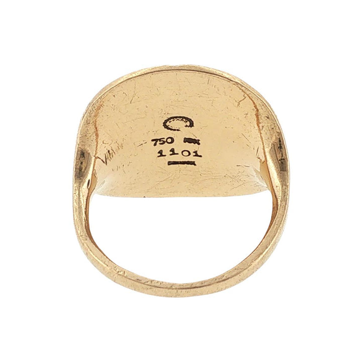 Georg Jensen 18 Karat Yellow Gold Solid Circle Vintage Ring