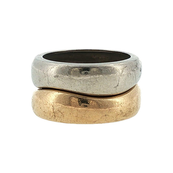 Cartier Love Me Set of Band Rings 18 Karat White & Yellow Gold Size 56 Vintage