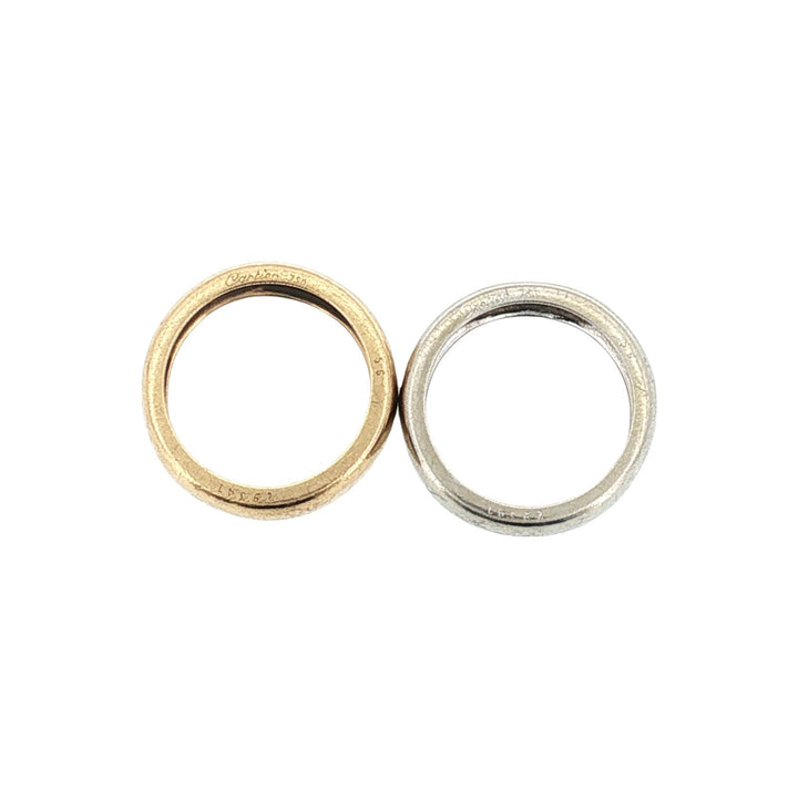 Cartier Love Me Set of Band Rings 18 Karat White & Yellow Gold Size 56 Vintage