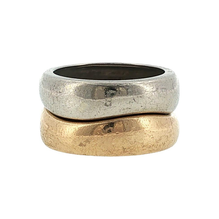 Cartier Love Me Set of Band Rings 18 Karat White & Yellow Gold Size 56 Vintage