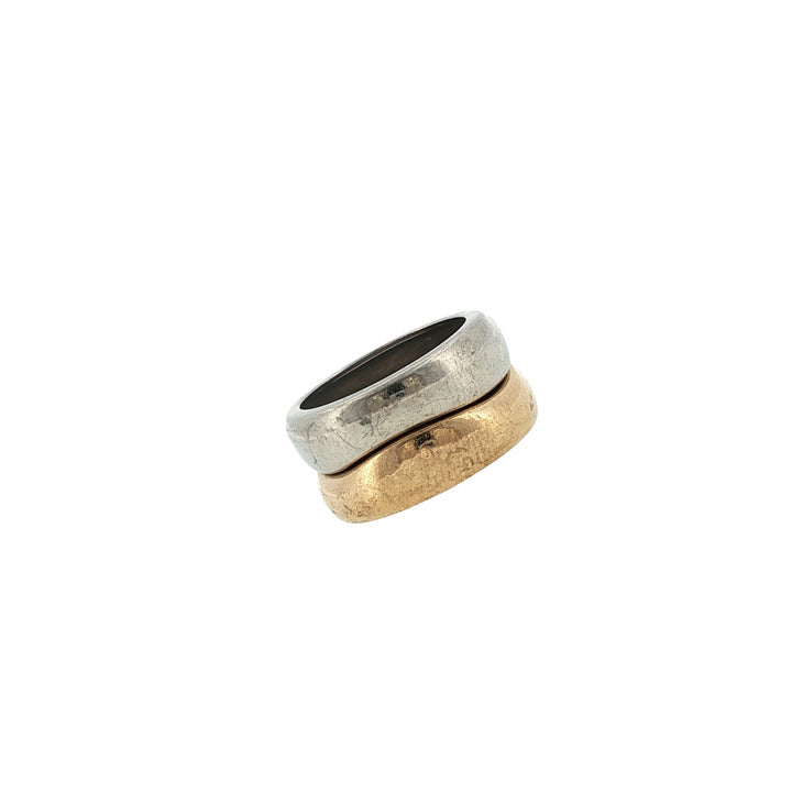 Cartier Love Me Set of Band Rings 18 Karat White & Yellow Gold Size 56 Vintage