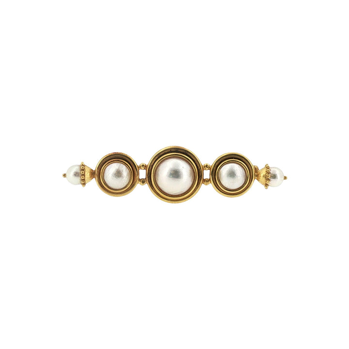 Elizabeth Locke Mabe Pearl 18 Karat Yellow Gold Vintage Brooch Pin