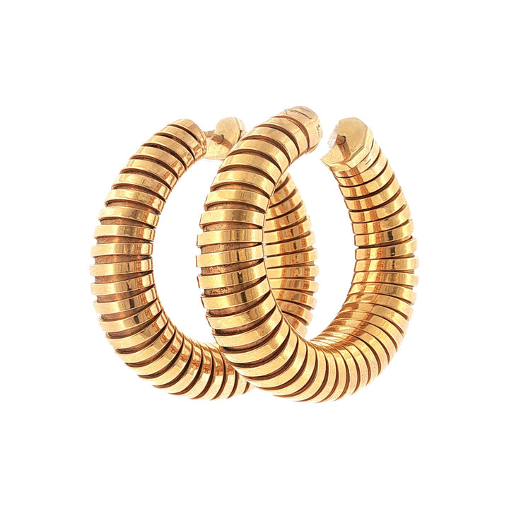 18 Karat Rose Gold Tubogas Hoop Earrings