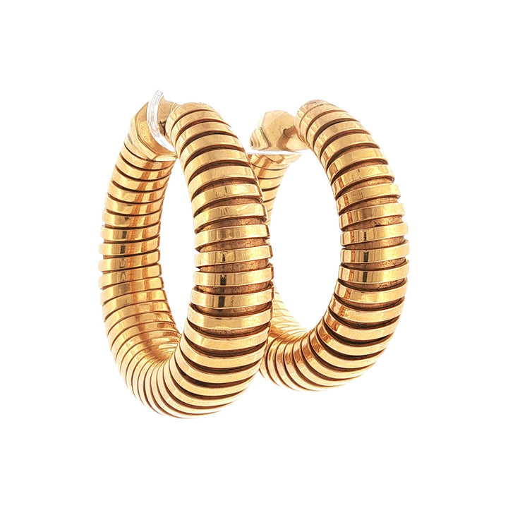 18 Karat Rose Gold Tubogas Hoop Earrings