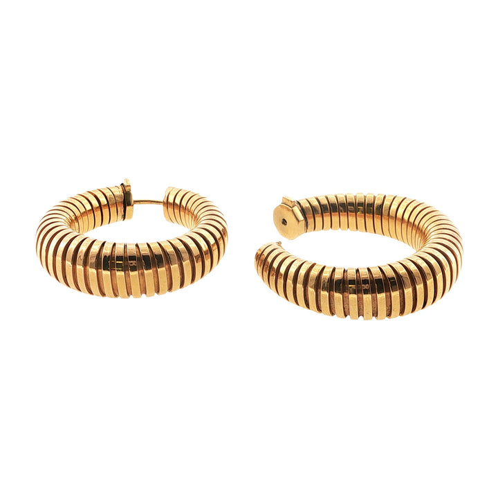 18 Karat Rose Gold Tubogas Hoop Earrings