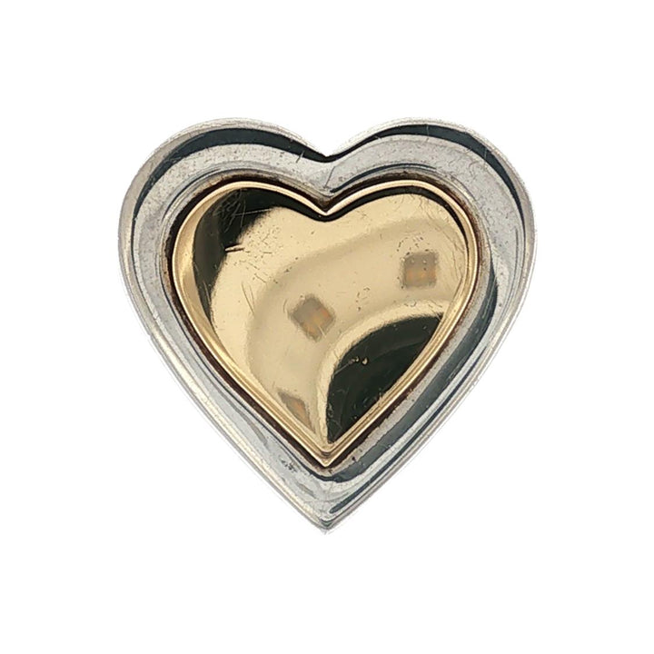 Tiffany & Company 18K Yellow Gold Sterling Silver Vintage Heart Brooch Pin