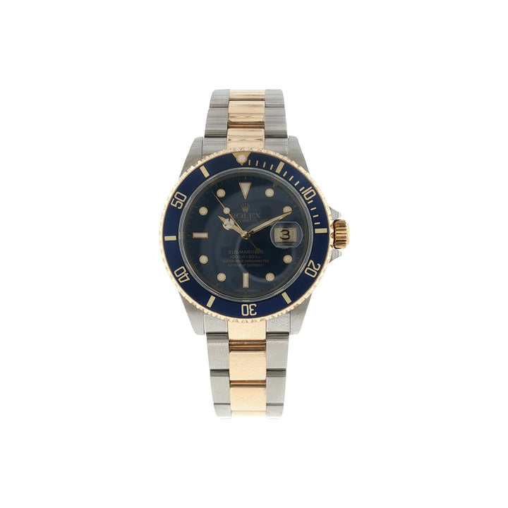 Rolex 40 mm Submariner Two Tone Blue Dial & Bezel Watch 16613  C 1999