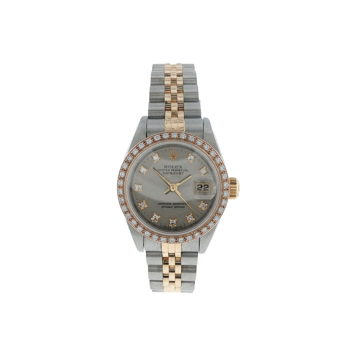 Rolex 26mm Date-Just Jubilee Diamond Dial & Diamond Bezel Ladies Watch 69173