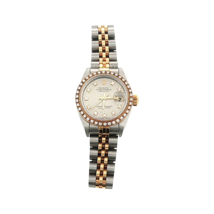 Rolex 26mm Date-Just Jubilee Diamond Dial & Diamond Bezel Ladies Watch 69173