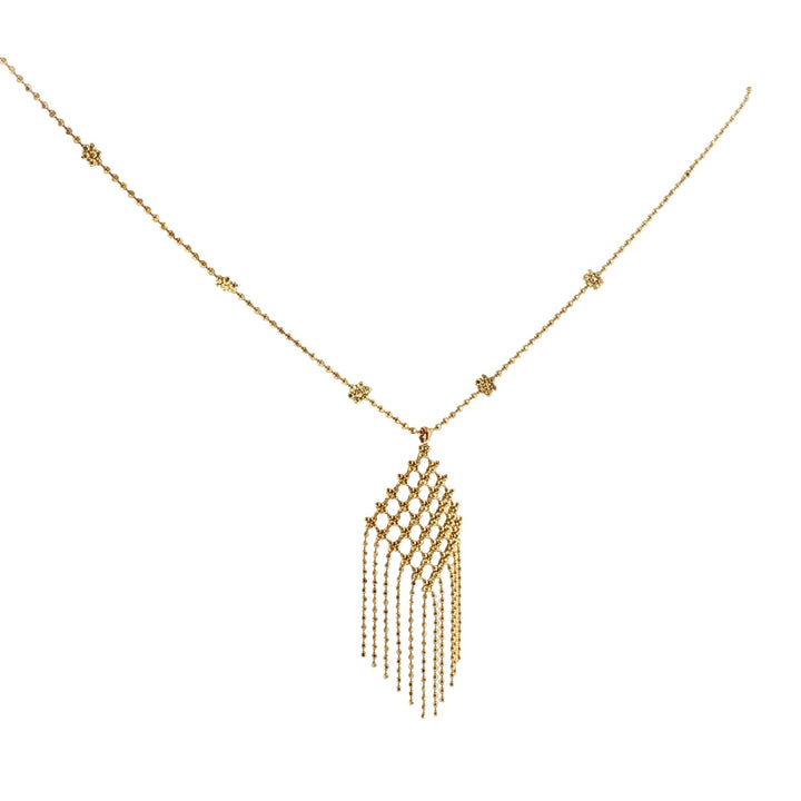 Tiffany & Co. 18 Karat Yellow Gold Bead Fringe Drop Pendant Necklace