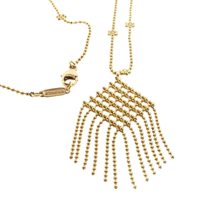 Tiffany & Co. 18 Karat Yellow Gold Bead Fringe Drop Pendant Necklace