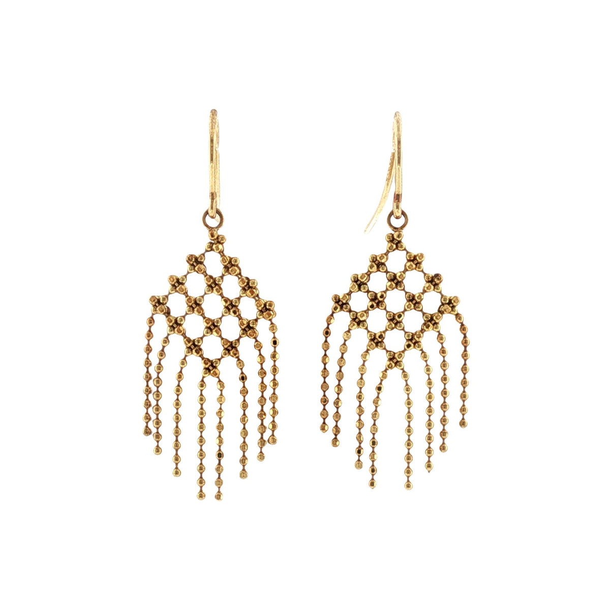 Tiffany & Co. 18 Karat Yellow Gold Bead Fringe Drop Dangle Earrings
