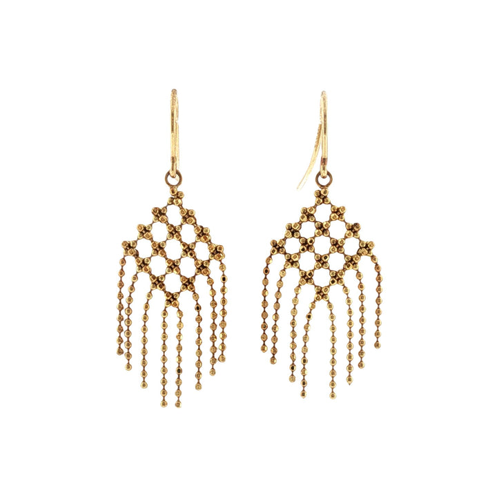 Tiffany & Co. 18 Karat Yellow Gold Bead Fringe Drop Dangle Earrings