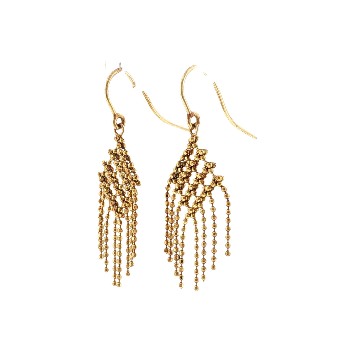 Tiffany & Co. 18 Karat Yellow Gold Bead Fringe Drop Dangle Earrings