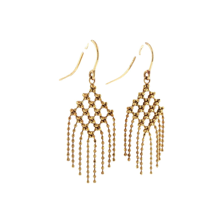 Tiffany & Co. 18 Karat Yellow Gold Bead Fringe Drop Dangle Earrings