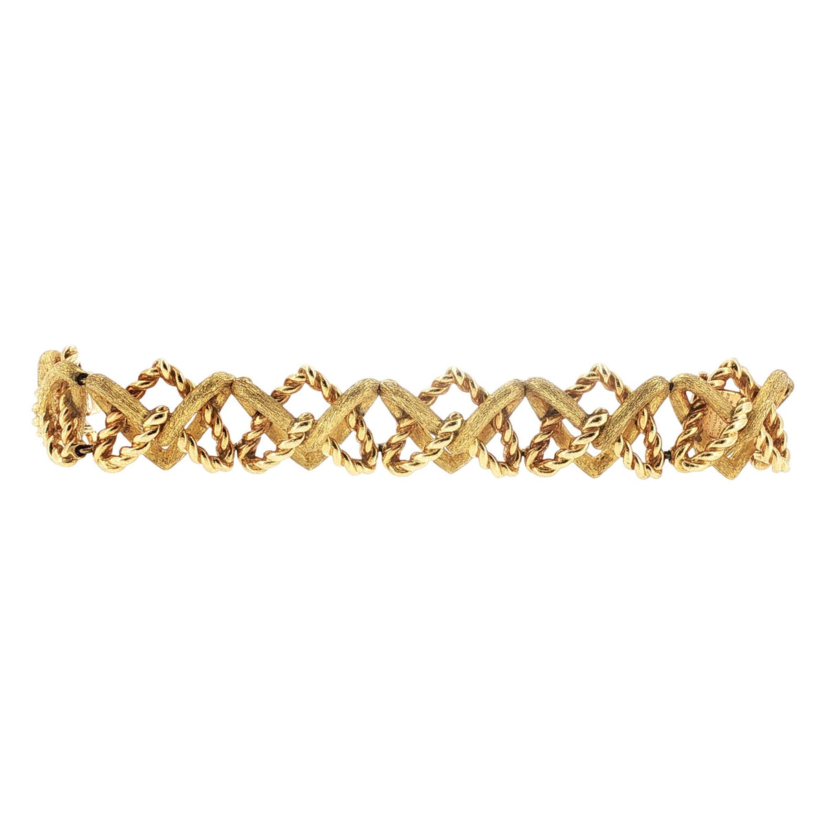 Jean Schlumberger Tiffany & Company 'X' Link 18K Yellow Gold Vintage Bracelet