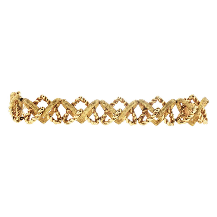 Jean Schlumberger Tiffany & Company 'X' Link 18K Yellow Gold Vintage Bracelet