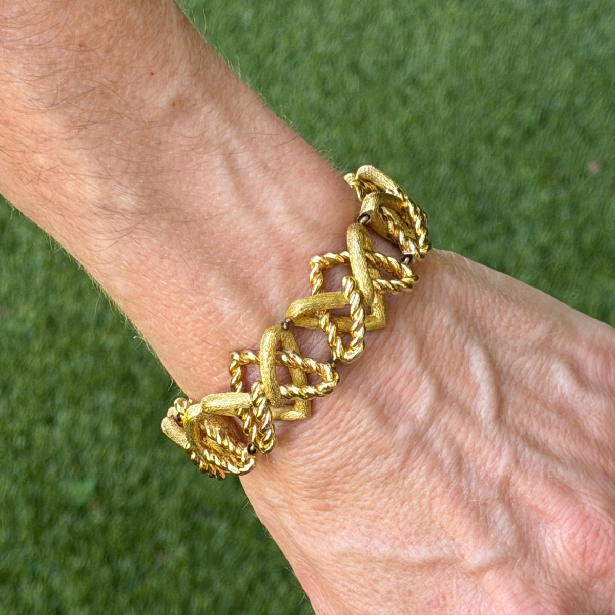 Jean Schlumberger Tiffany & Company 'X' Link 18K Yellow Gold Vintage Bracelet