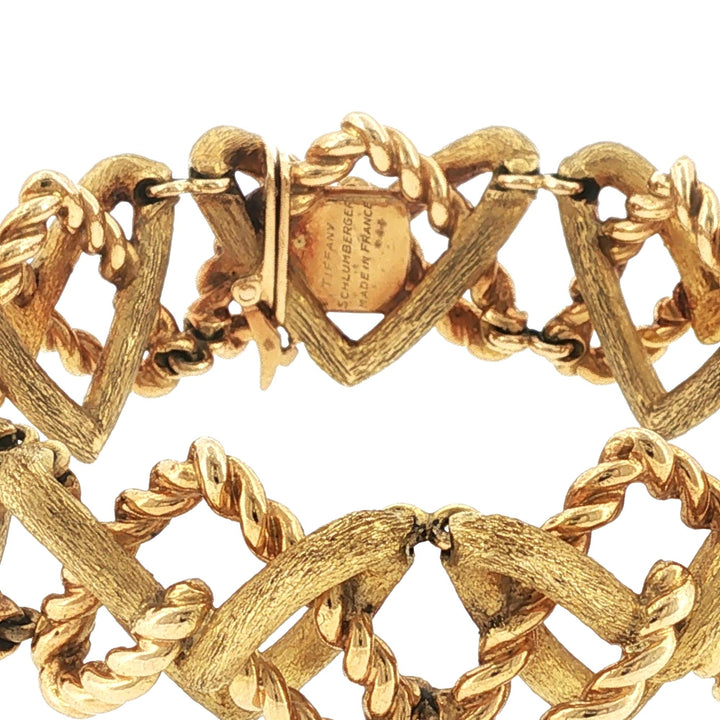 Jean Schlumberger Tiffany & Company 'X' Link 18K Yellow Gold Vintage Bracelet