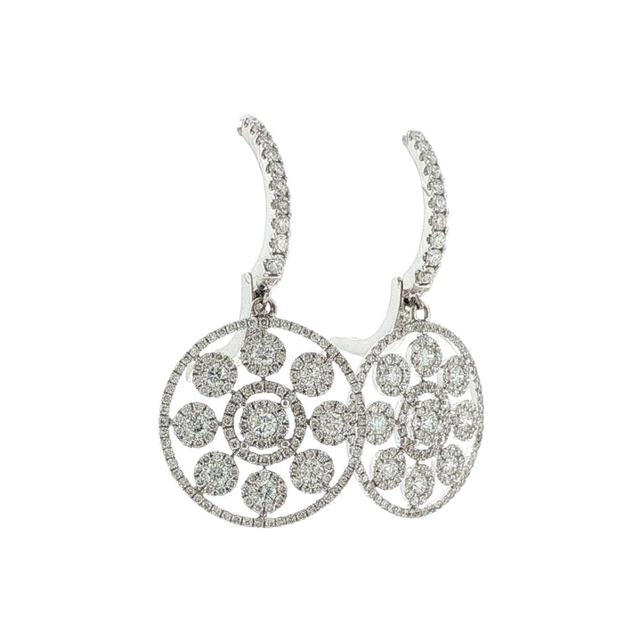 Diamond 18 Karat White Gold Dangle Drop Modern Earrings