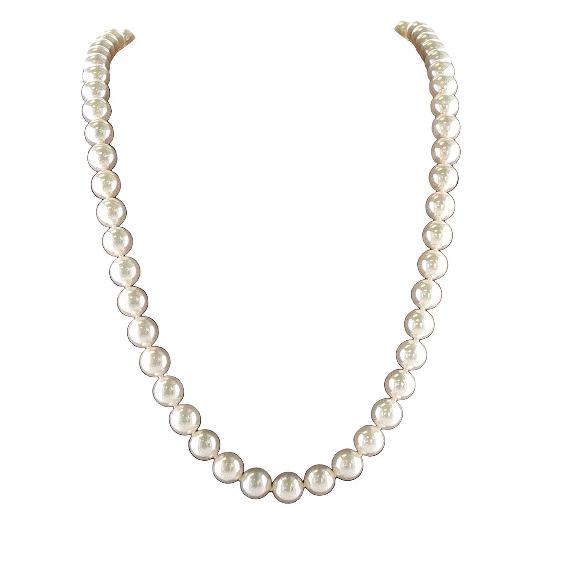 Mikimoto 7.5-7.75mm 18 Inch Strand of Pearls 18 Karat Yellow Gold Clasp