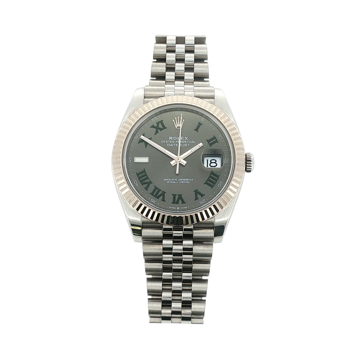 Rolex 41 mm Datejust 126334 Wimbledon Stainless Steel Watch Jubilee Bracelet