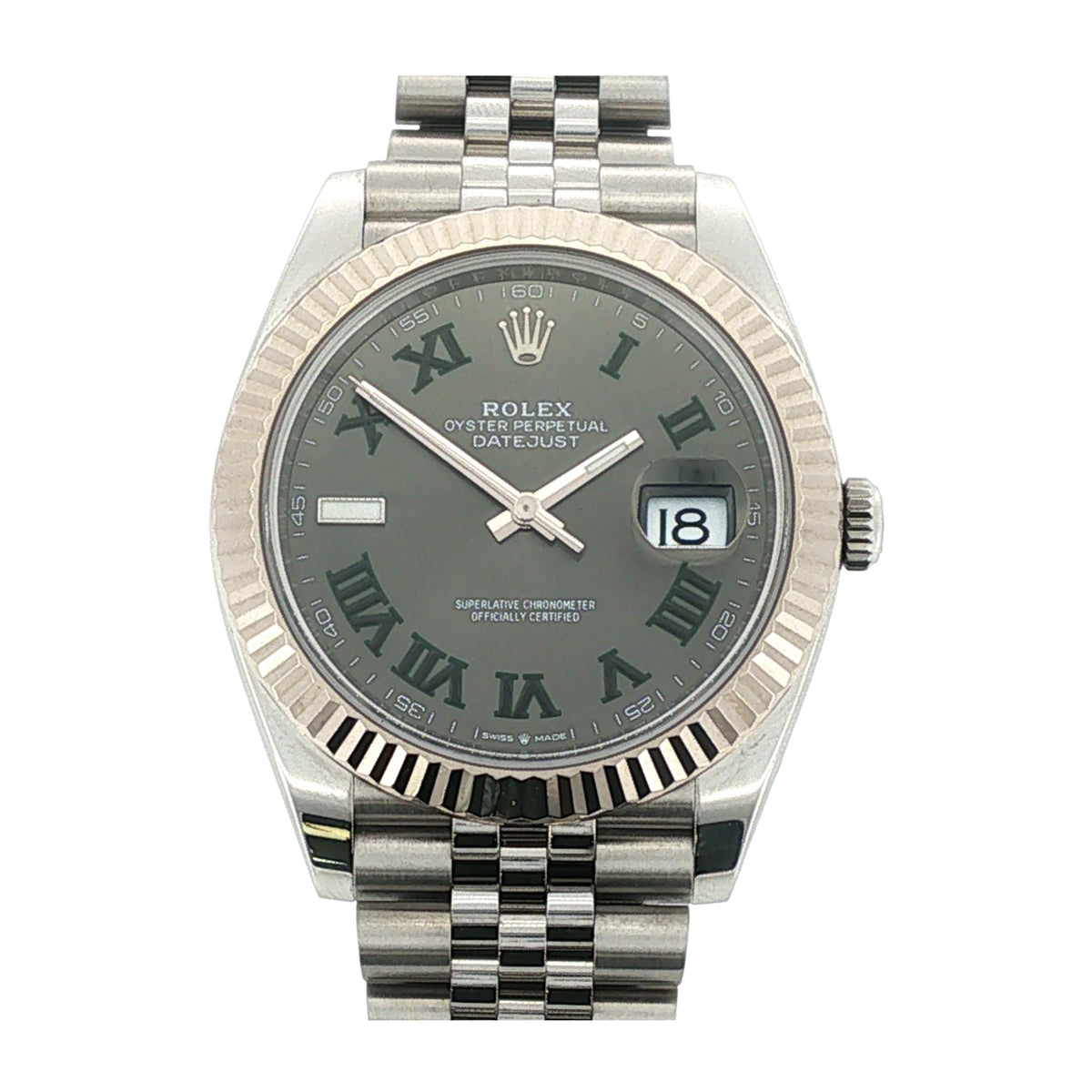 Rolex 41 mm Datejust 126334 Wimbledon Stainless Steel Watch Jubilee Bracelet