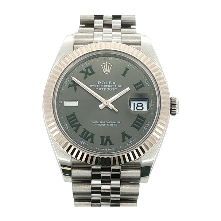 Rolex 41 mm Datejust 126334 Wimbledon Stainless Steel Watch Jubilee Bracelet