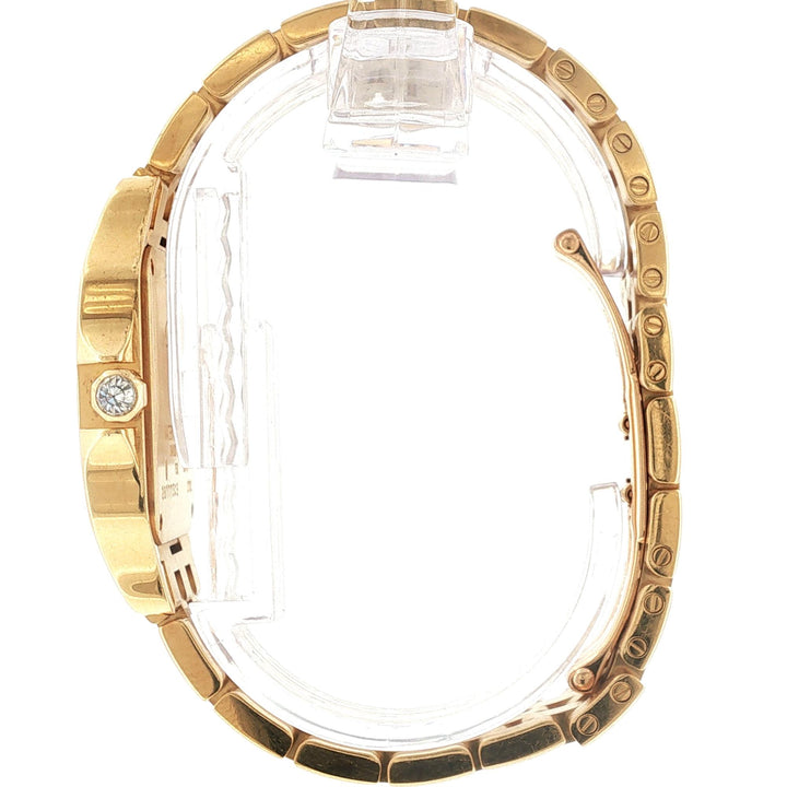 Cartier 26mm Santos Demoiselle Diamond 18k Yellow Gold Ladies Watch
