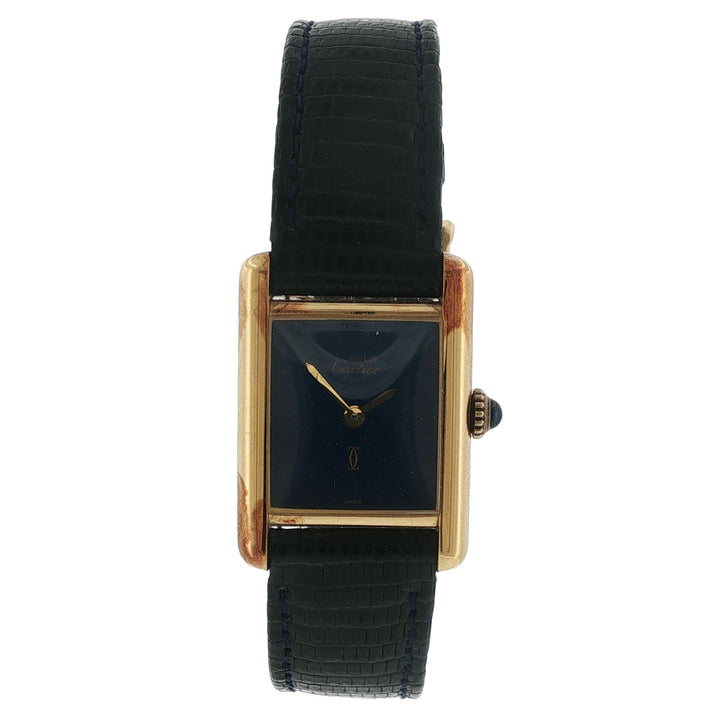 Cartier Must de Cartier Tank Vermeil Manual Wind Lapis Lazuli Dial Vintage Watch