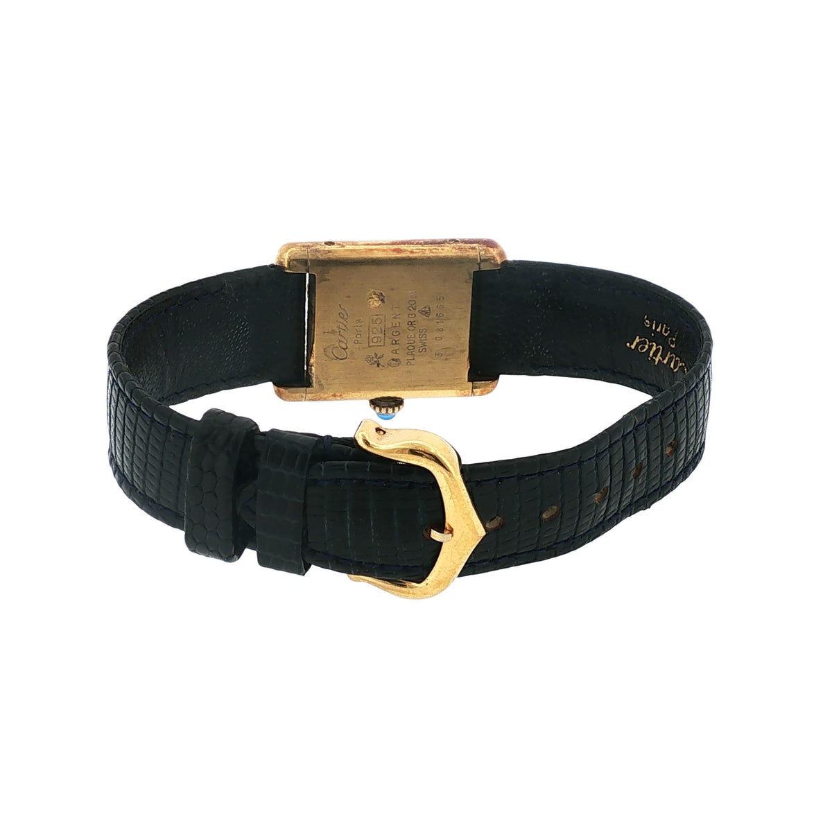 Cartier Must de Cartier Tank Vermeil Manual Wind Lapis Lazuli Dial Vintage Watch