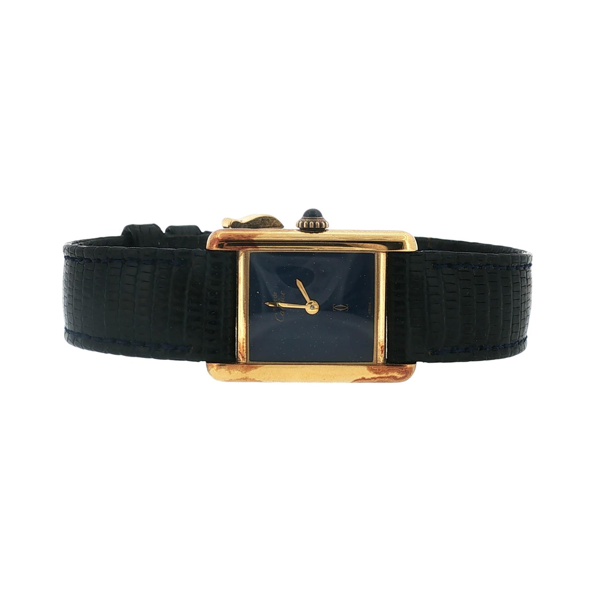 Cartier Must de Cartier Tank Vermeil Manual Wind Lapis Lazuli Dial Vintage Watch