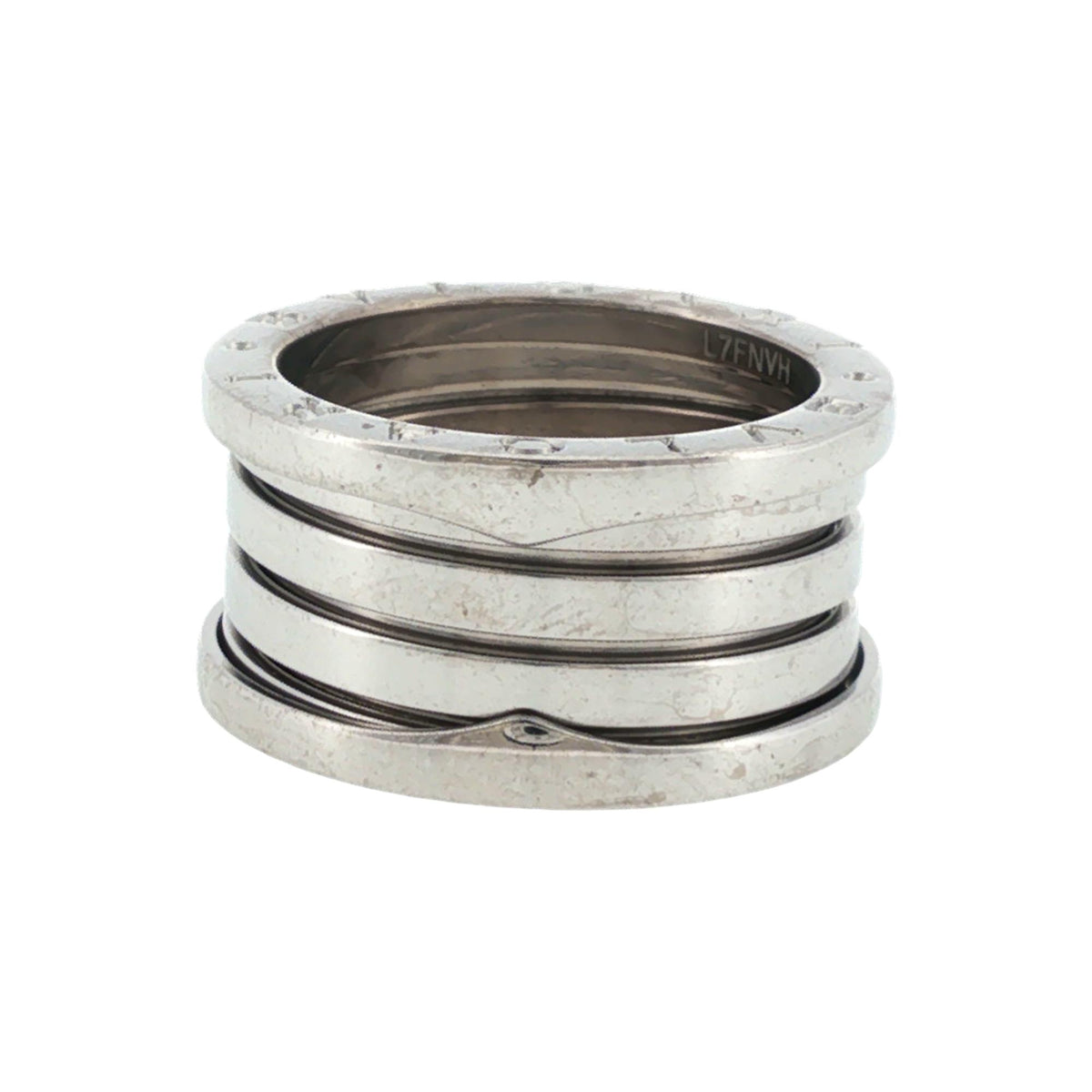 Bvlgari B.zero1 Three-Row Band 18 Karat White Gold Ring Size 53