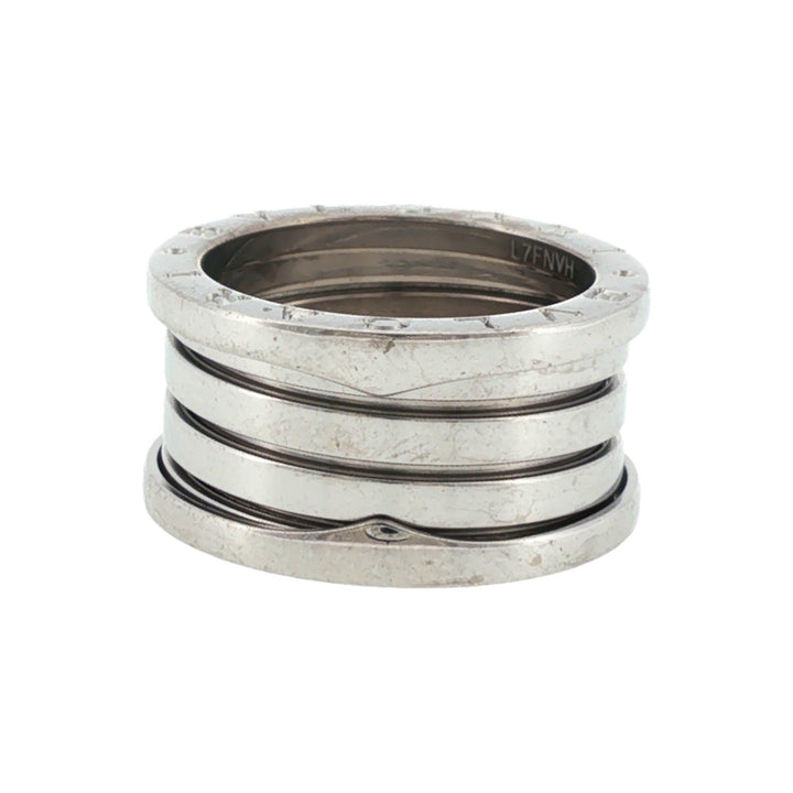 Bvlgari B.zero1 Three-Row Band 18 Karat White Gold Ring Size 53
