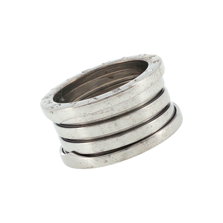 Bvlgari B.zero1 Three-Row Band 18 Karat White Gold Ring Size 53