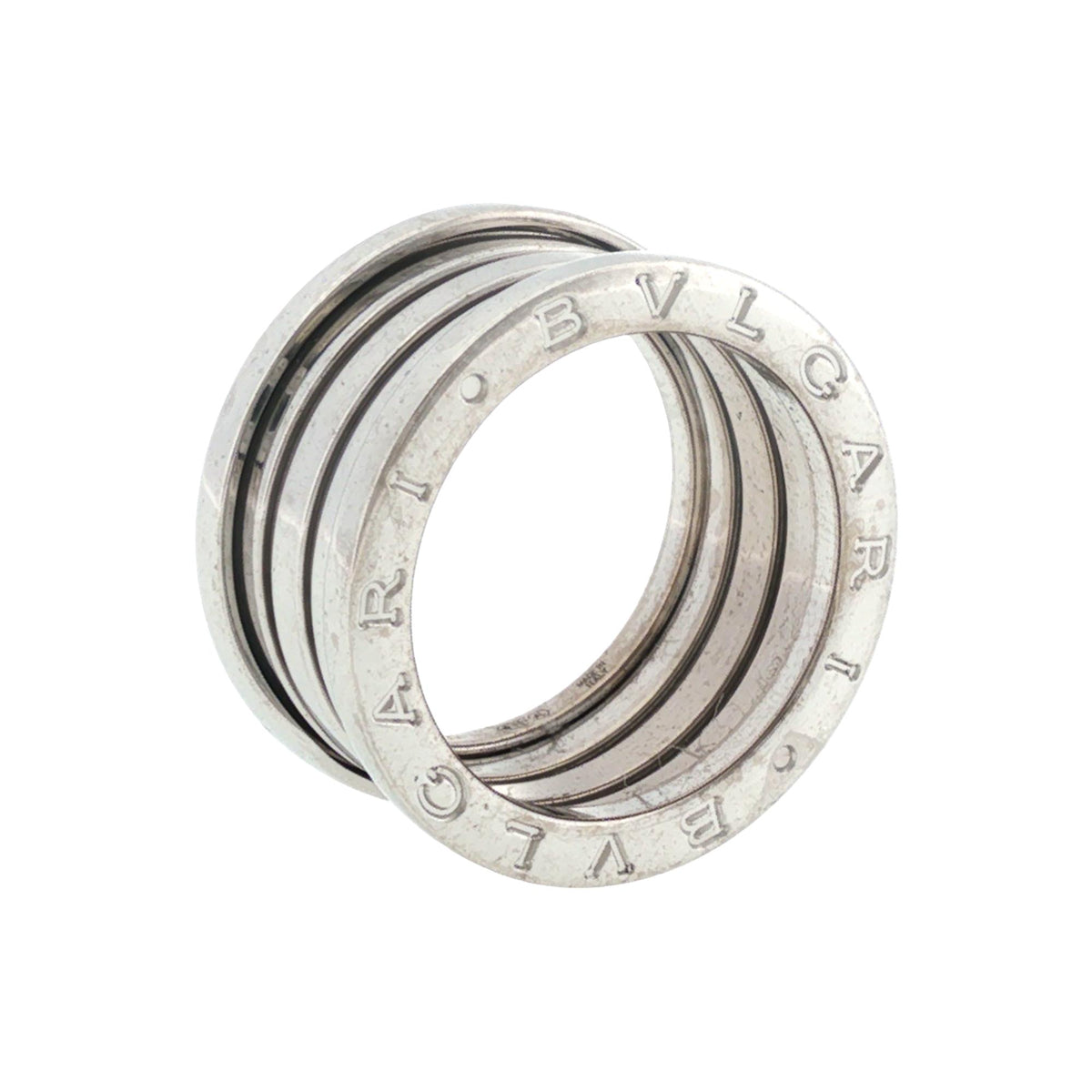 Bvlgari B.zero1 Three-Row Band 18 Karat White Gold Ring Size 53