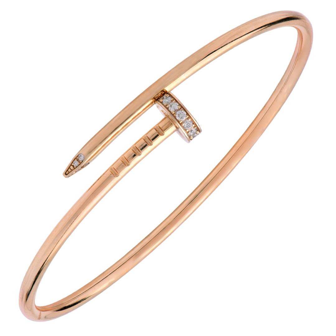 Cartier Juste un Clou 18K Rose Gold Diamond Bracelet 16 Small Model Papers