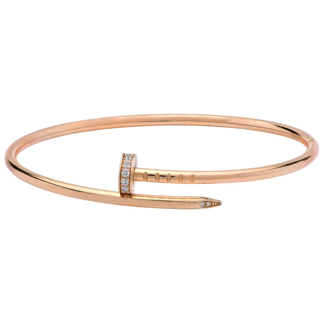 Cartier Juste un Clou 18K Rose Gold Diamond Bracelet 16 Small Model Papers
